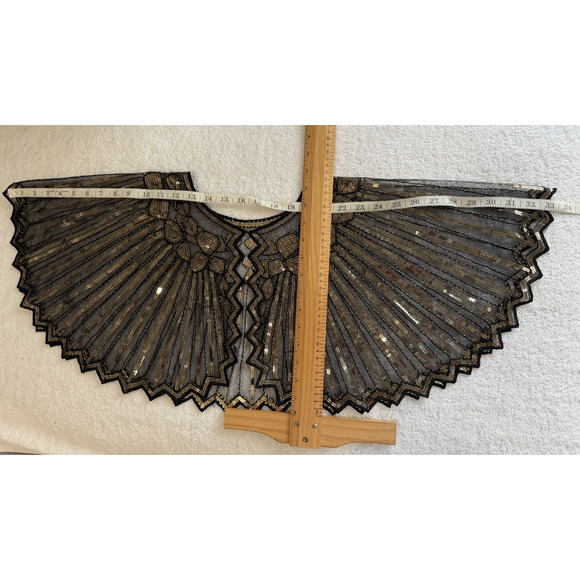 Sequin Shawl Poncho Evening Cape Flapper versatile Top newyear holiday Wrap Chic - Picture 6 of 6